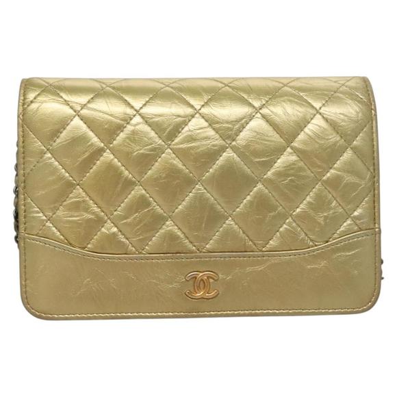 Chanel Wallet On Chain Gold Leather wallet - Picture 1 of 10
